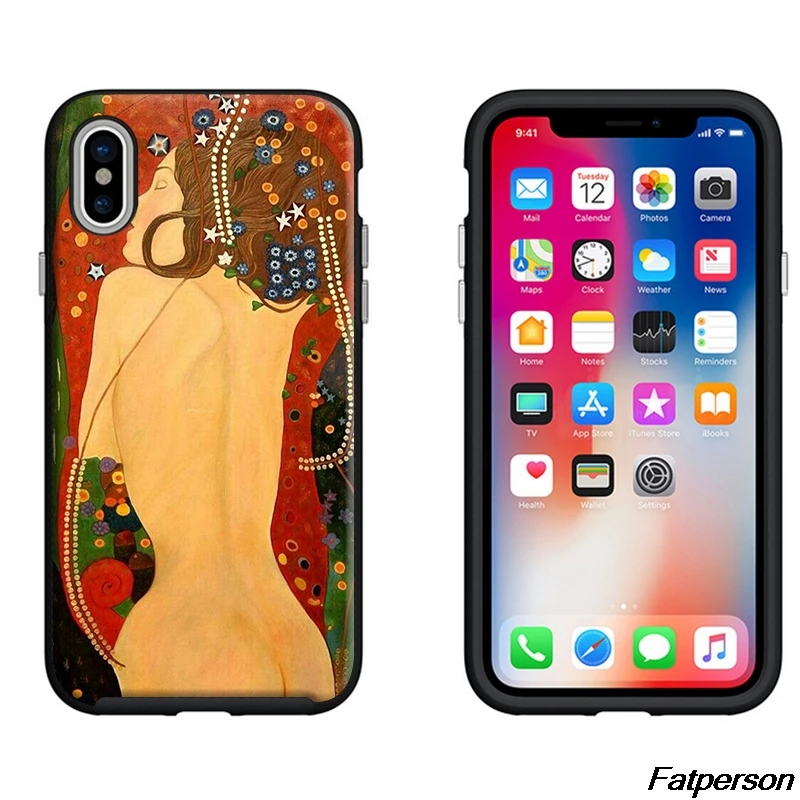 Чехол для телефона Kiss Gustav Klimt черный мягкий силиконовый чехол из ТПУ Apple iPhone 6 7 6s