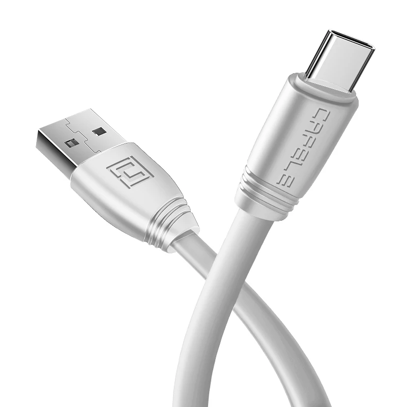 Cafele плоский Тип C Usb Дата-кабель для samsung huawei Xiaomi TPE кабель для зарядки Прочный Usb кабель синхронизации данных 5В 2.1A - Цвет: White