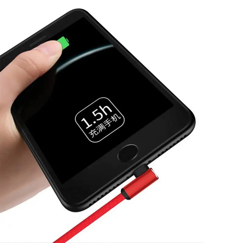 Универсальный 1 шт. зарядное устройство для передачи данных 90 градусов USB кабель системы освещения/Android провод для быстрого заряда Шнур для Iphone samsung телефонов