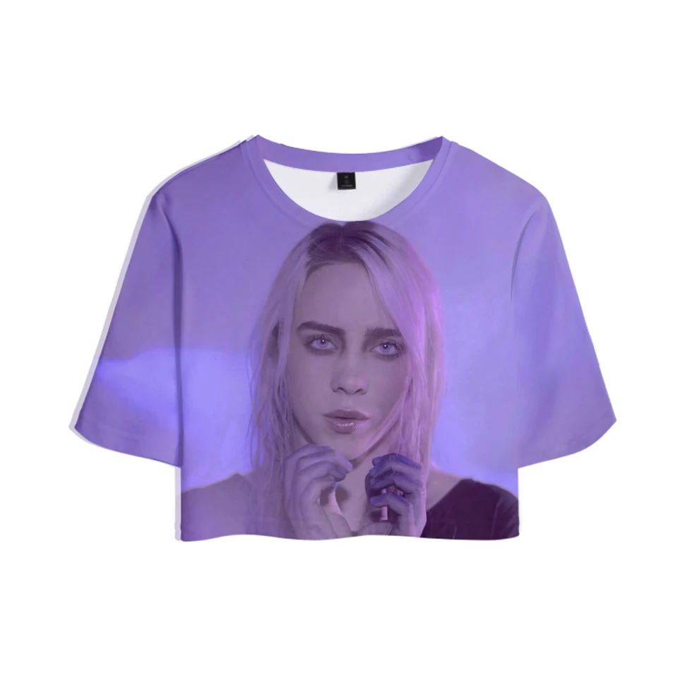 FADUN tommet футболка 3D Billie Eilish летние модные топы Женская Повседневная одежда Harajuku Лидер продаж топы с принтом размера плюс XXL