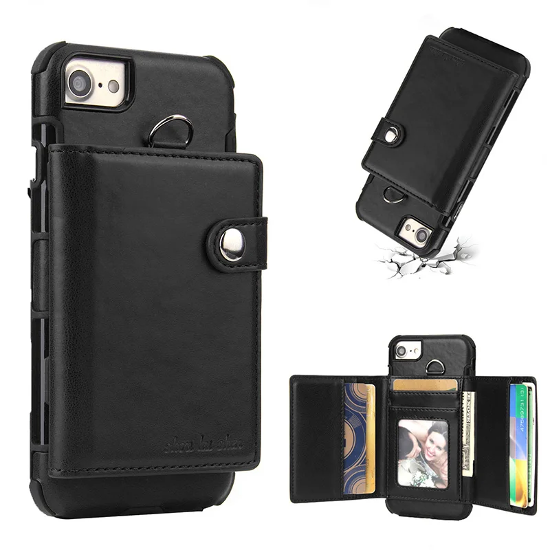

5 Card Slot Wallet Phone Case For iPhone X XS Max 8 7 Plus Case Soft Silicone Leather Cover For iPhone XR XS 6 6S Plus Flip Case