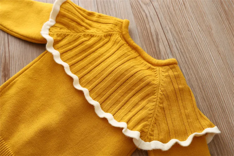 Fanfiluca Toddler Girls Cardigan Cute Baby Girl Cotton Knit Sweaters Autumn Long Sleeve Outerwear Fashion Kids Sweaters For 1-5T0009