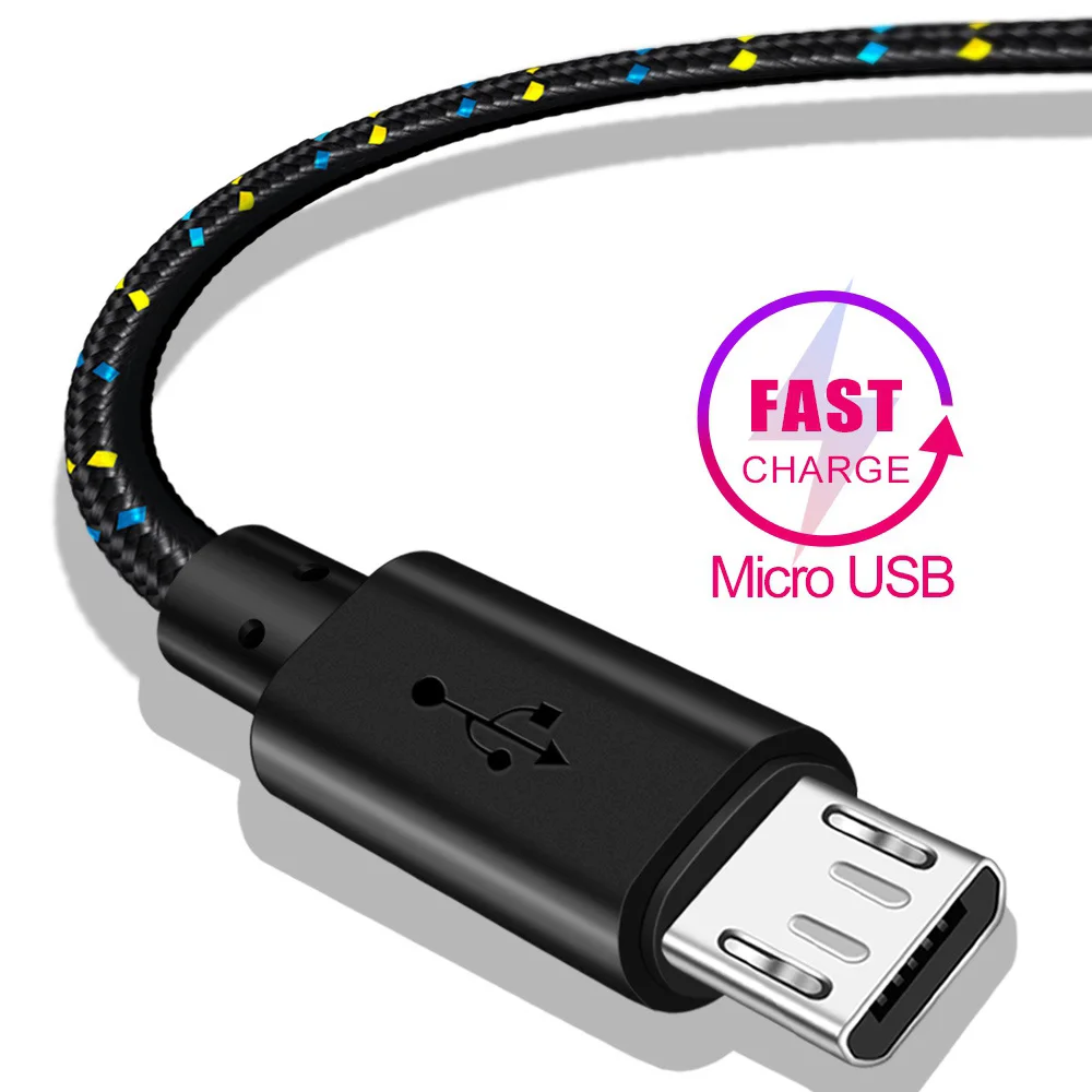 Nylon Braided Micro USB Cable 1m/2m/3m Data Sync USB Charger Cable For Samsung HTC Huawei Xiaomi Tablet Android USB Phone Cables Nylon Braided Micro USB Cable 1m/2m/3m Data Sync USB Charger Cable For Samsung HTC Huawei Xiaomi Tablet Android USB Phone Cables