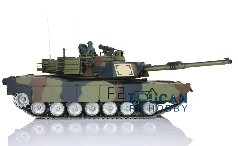 

2.4Ghz HengLong 1/16 Scale Camo Green M1A2 Abrams RTR RC Tank Model Metal Tracks Wheels 360 Degrees Rotation Turret 3918