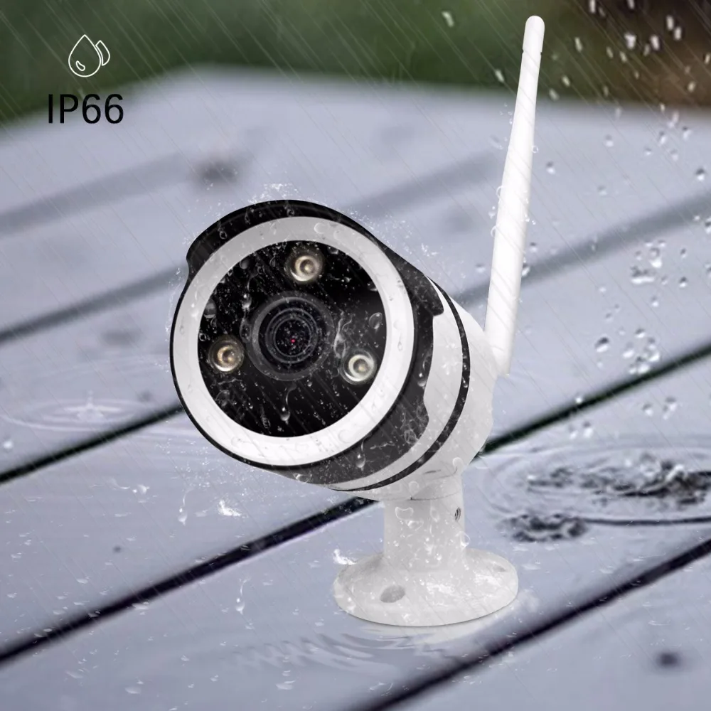 JOOAN Wireless IP Camera 1-Megapixel 720P Wireless Security Outdoor Bullet Built-in 16GB Micro SD Card, Night Vision 65-100ft