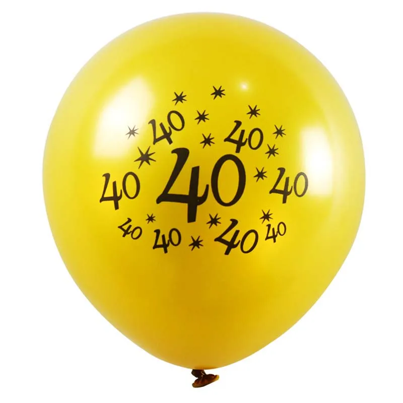 10 &quotЗолотые латексные воздушные шары черные 30 40 50 60 лет с днем рождения украшения
