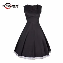 Women Summer Dress 2017 plus size clothing Audrey hepburn Floral robe Retro Swing Casual 50s Vintage
