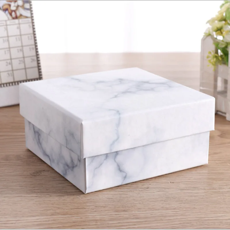 20 шт дизайн Marbling подарочные коробки для торта Упаковка конфет свадебных подарков