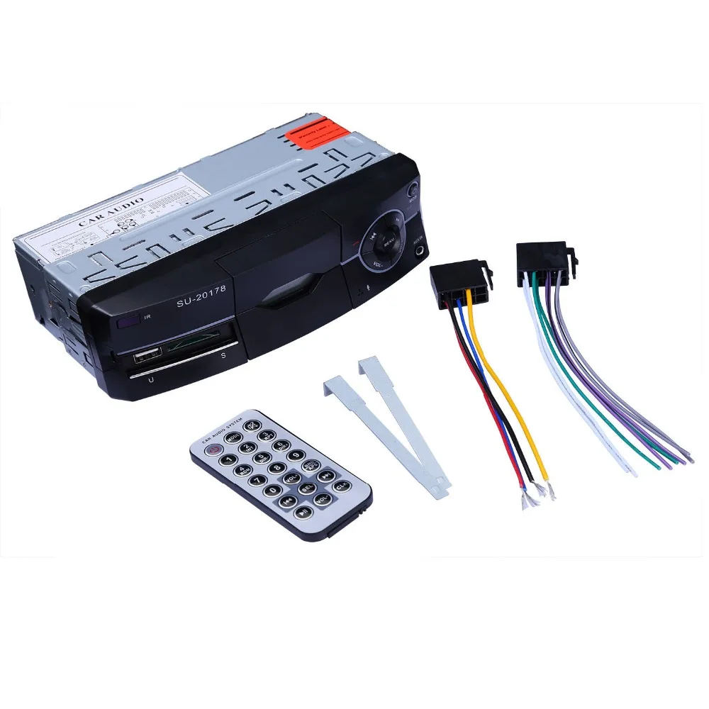 

12V Radio Bluetooth 1din Stereo Audio Receiver Phone AUX-IN MP3 FM USB In-Dash Stereo Player Remote Control