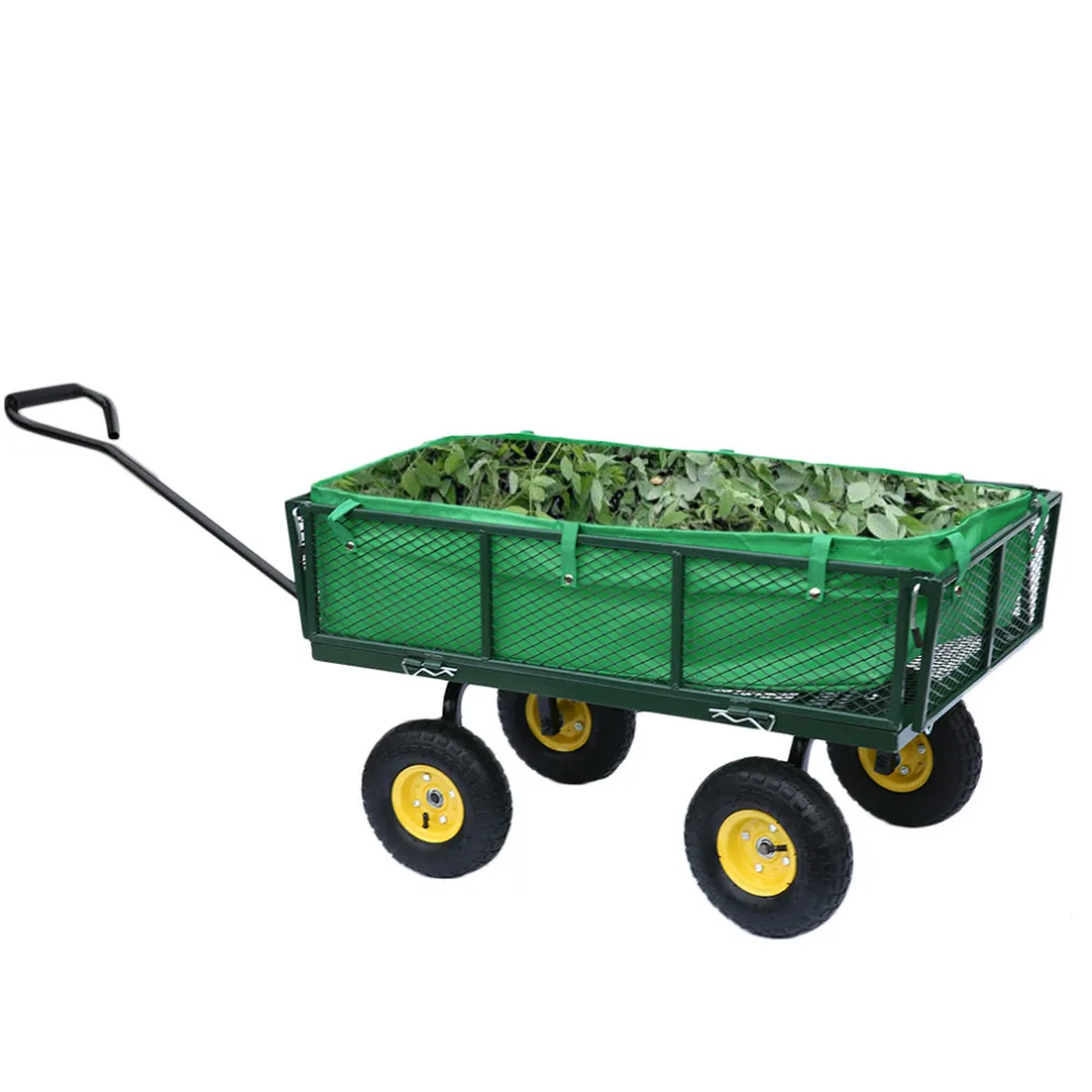 

All Terrain Heavy Duty Garden Trolley Wheel Barrow Cart Truck 4pcs Wheel Terrain Heavy Duty Garden Trolley Steering Hot Sale