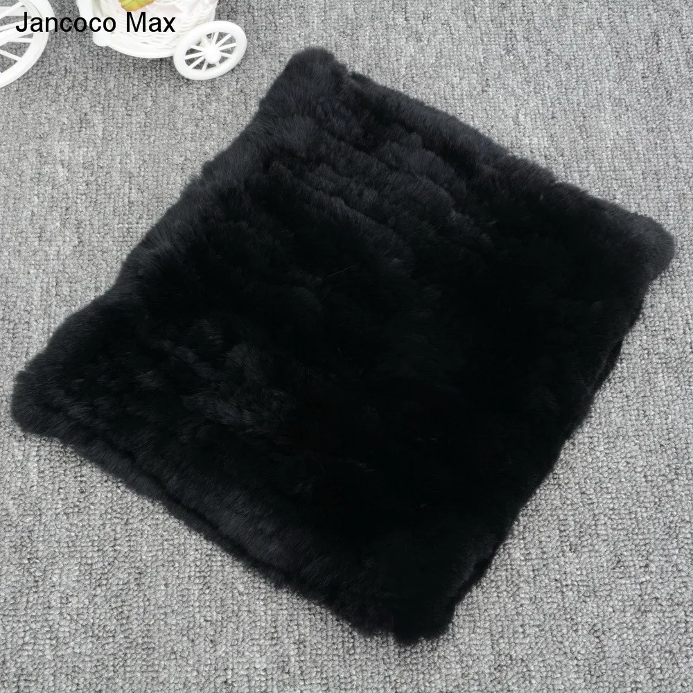 Jancoco Max 2019 новые зимние натуральная кролика рекс шаль женский шейный платок мягкой Одежда высшего качества шарф шеи Теплый S7127