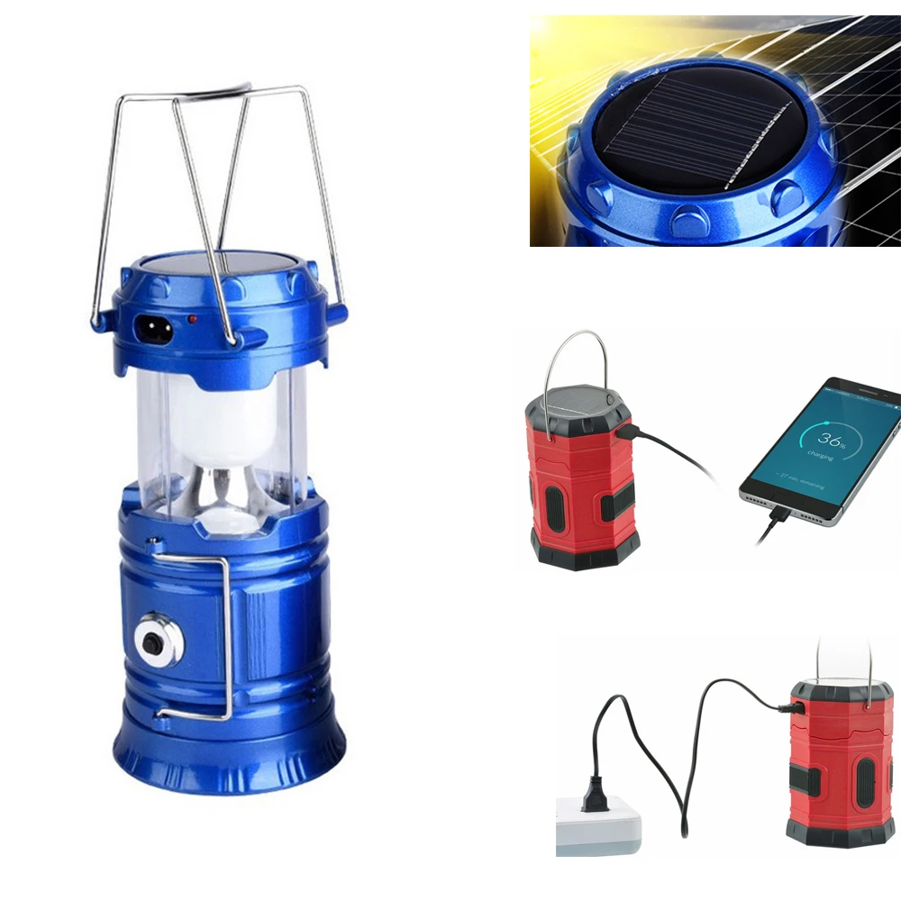 

IVYSHION Outdoor Portable Lanterns Multifunction 6/20 LEDs Solar Power Lamp Collapsible USB Rechargeable Camping Lantern Light