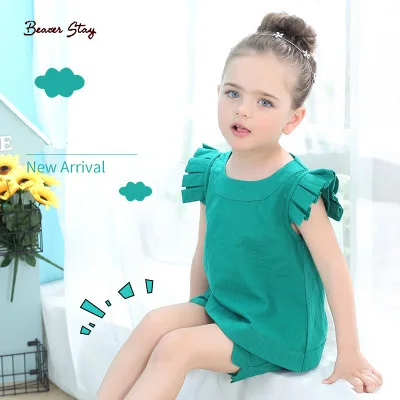

Girls Clothing Sets 2019 New Summer O-Neck Sleeveless T-Shirt+Pants 2 Pcs Kids Clothing Sets Children Clothing 2-7Y