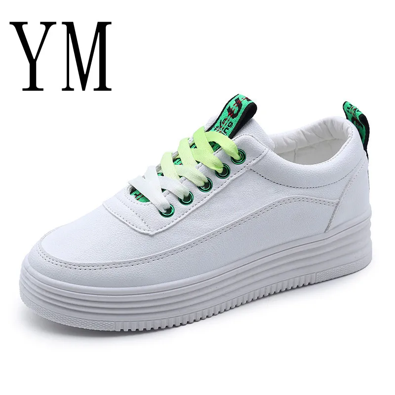

Casual Women Shoes Tenis Feminino Lace-up White Shoes Woman PU Leather Sneakers Solid Color Female Platform Shoes Zapatos Mujer