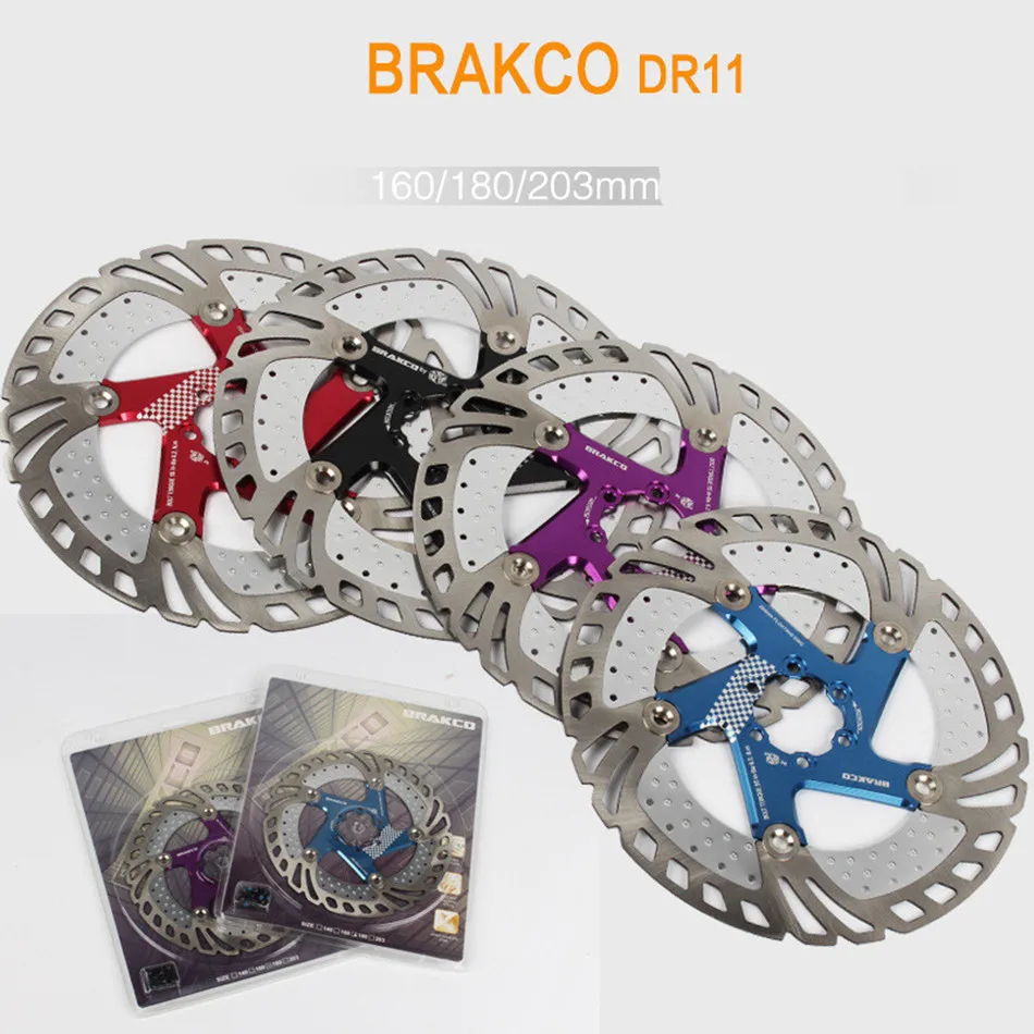 

BRAKCO Mountain Bike Brake Rotors Mtb / DH 160 / 180 / 203 mm Rapid Cooling Float Disc Brake Rotor Bike Accessory