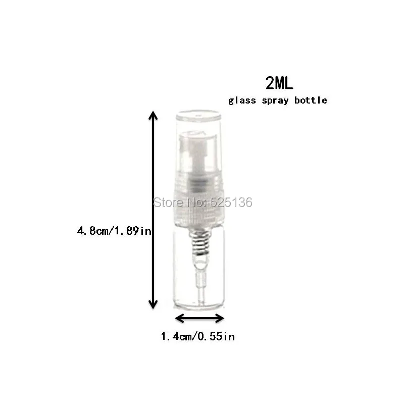 Murah 5 Pcs lot 2 Ml 3 Ml 5 Ml Kaca Bening Botol Semprot Parfum Portabel Pengabut Mini Sampel Tabung Botol tipis Botol Kaca