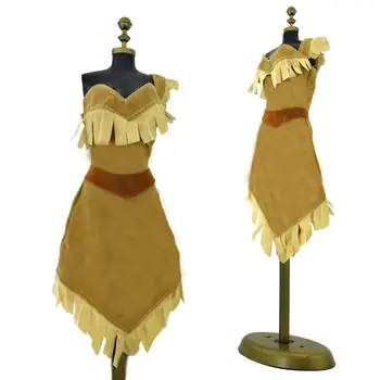 

Handmade Exotic Fairy Tale Indian Princess Pocahontas Dress Party Wear Skirt Cosplay Clothes For 17'' Doll Accessories Kids