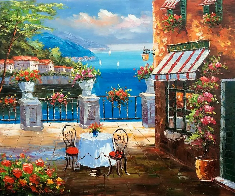Buy Modern Mediterranean Landscape Oil Painting