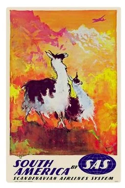 

Airline SAS South America Chile Travel Tour Retro Vintage Poster Canvas Painting DIY Wall Paper Posters Home Decor Gift