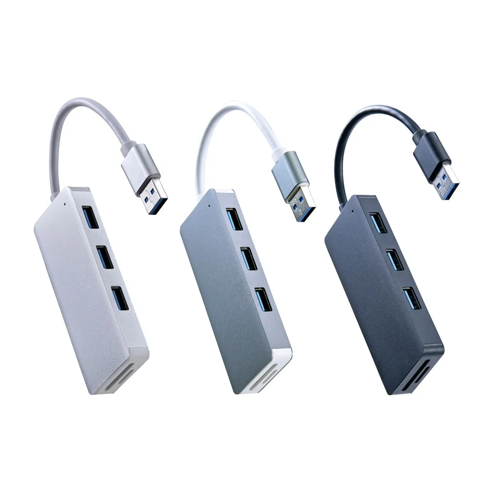 Kinganda NEW USB Hub High Quality Aluminum Alloy Card Reader 3 Ports 3.0 SD TF Adapter Combo Gray #30 L0405 | Компьютеры и офис