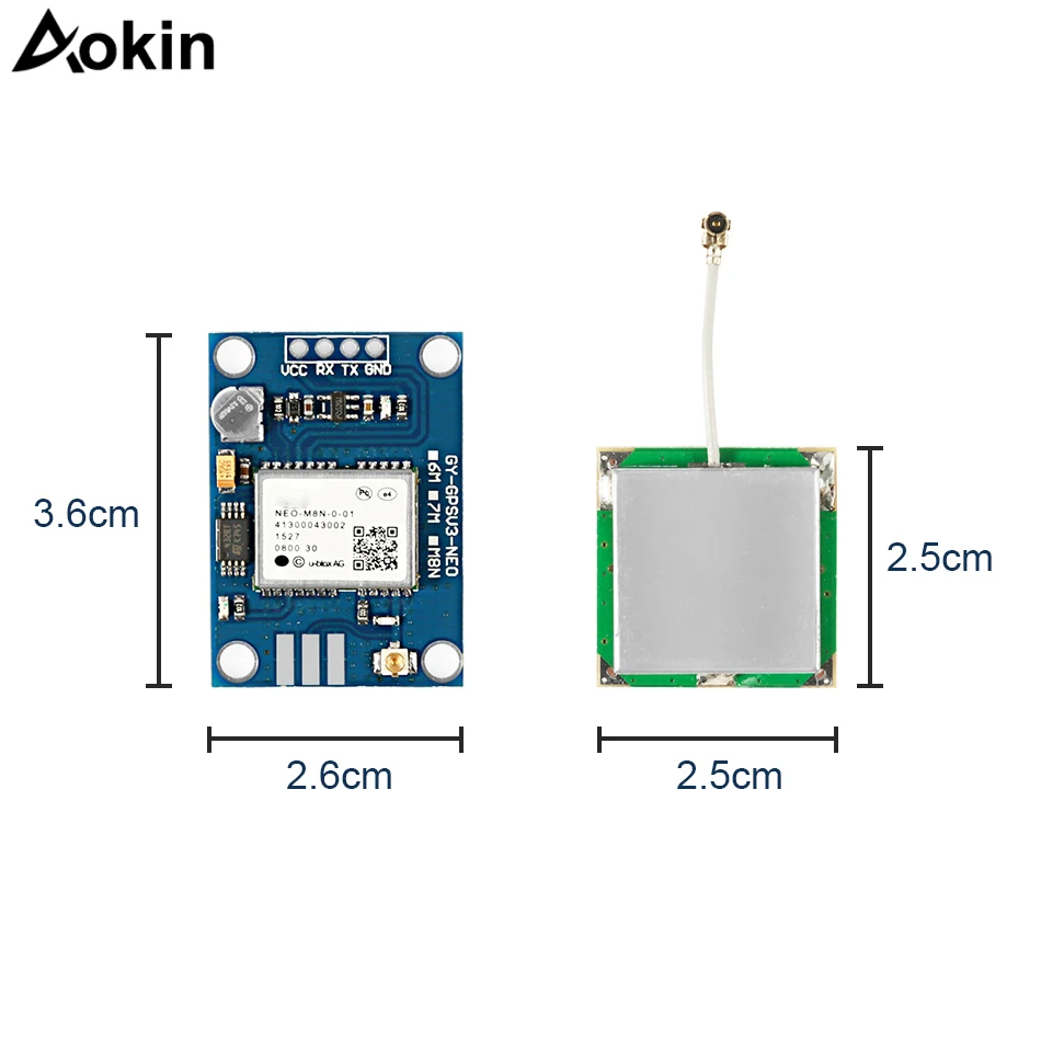 

Aokin GPS Module APM2.5 GYGPSV1 NEO-M8N GPS Module MWC Replace NEO-6M GY-NEO8MV2