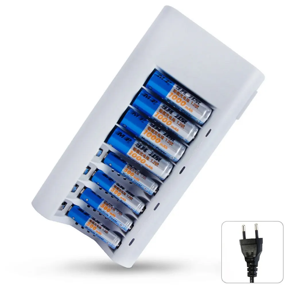

Professional electric battery charger for 8pcs AA AAA rechargeable batteries charging together with EU US plug