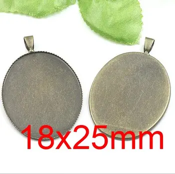 

Free shipping!!! Lead Free 200pcs/lot Inside size 18x25mm ancient bronze oval Cameo Base Sett DIY pendant findings