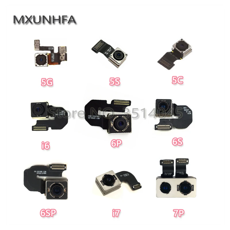 

Main back camera for iPhone 4 4S 5 5s 5c Se 6 6plus 6S 7 8 Plus X Rear Camera with flex cable facing tested Replacement parts