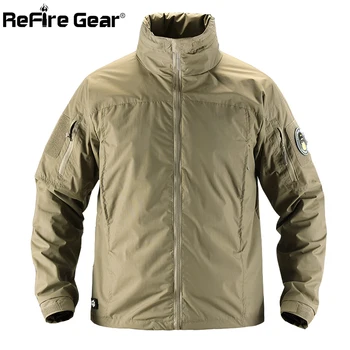 

ReFire Gear Lightweight Army Combat Tactical Jacket Men Spring Waterproof Hoody Windbreaker Coat Man Autumn Soft Military Jacket