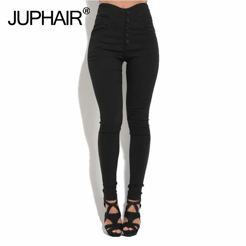 Girl Button Sexy Bottoming Pants Elastic Feet Solid Color Basic Bottom