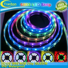 5m 12V IP67 Tube waterproof 6803 IC Magic Dream Color LED Flexible RGB Strips 30LED/m SMD 5050 chasing Lights