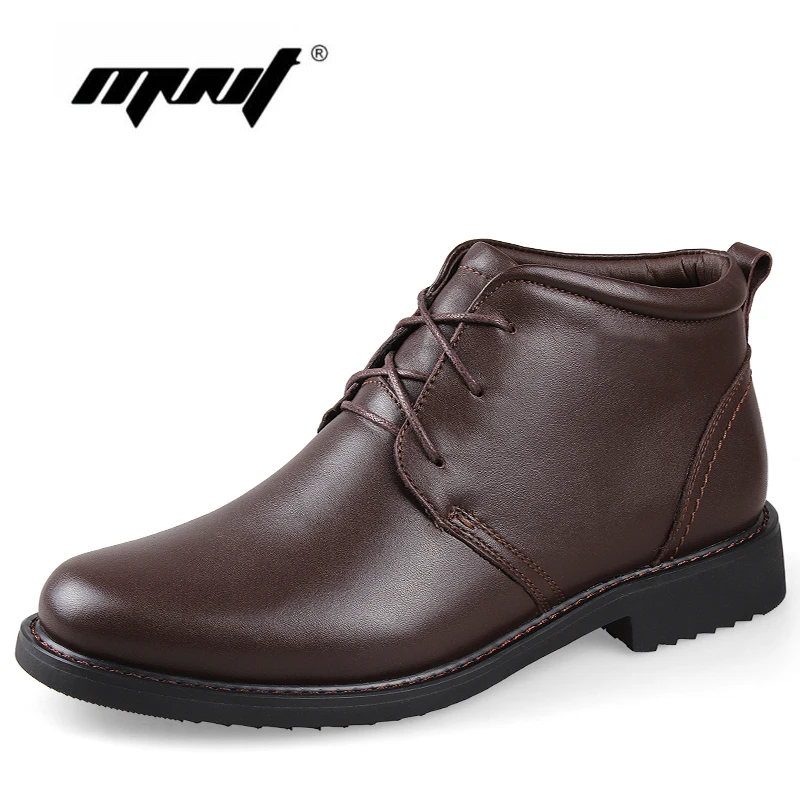 Genuine Leather warm waterproof men boots,Top quality ankle boots men