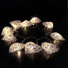 10шт LEDs1.6M с батарейным питанием из светодиодов ротанга в форме сердца огни строка для украшения