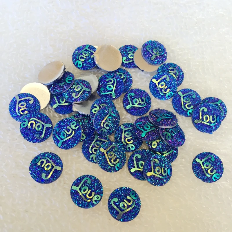 

320pcs AB Resin "LOVE" Pattern Flatback Resin Cabochon DIY Decorative Craft Scrapbooking 12mm-E165