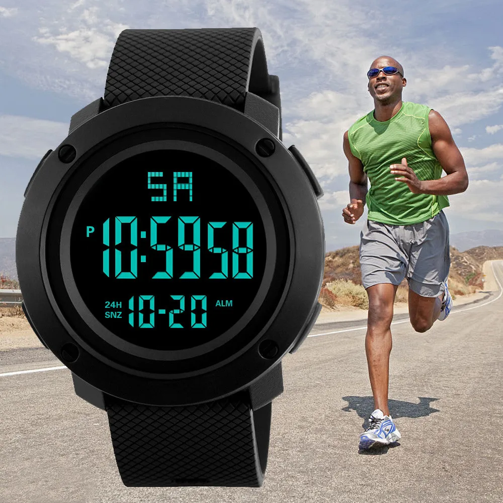

New Upgrade Luxury Men Fashion Analog Digital Military Army Sport LED Waterproof Wrist Watch clock saat xfcs Free Shipping Gift