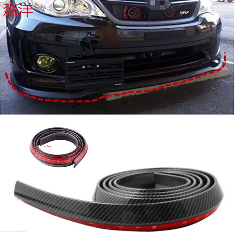 2.5M Universal Carbon Fiber Front Bumper Lip Splitter Chin Spoiler Body