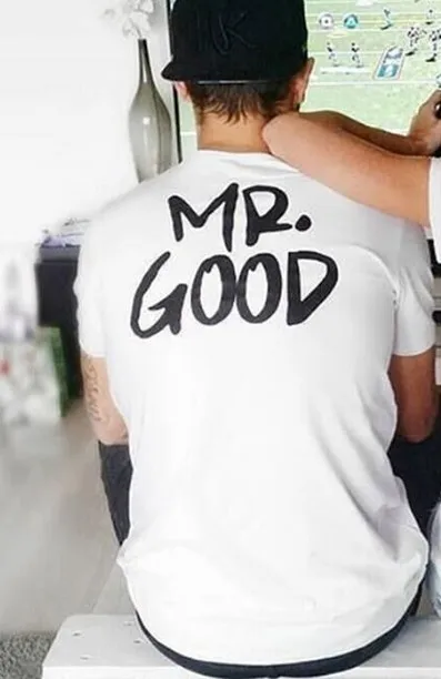Спортивная футболка для скейтбординга для влюбленных, футболка с надписью «Mr Mrs», Спортивная футболка с коротким рукавом, летние топы для пары - Цвет: Mr