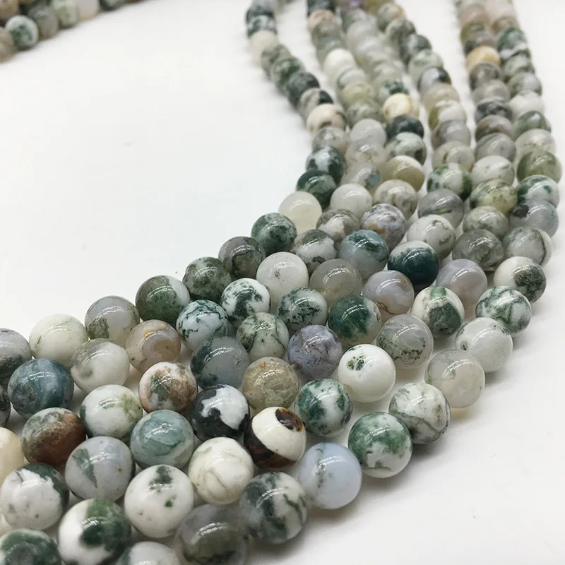 

Green White Moss Agat Beads 6-12mm DIY Beads For Jewelry Findings Beading Accessories For Jewelry Making bracelet