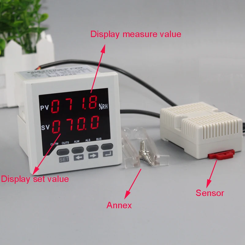 СВЕТОДИОДНЫЙ цифровой измеритель влажности 0-99.9% RH, измеритель влажности, измеритель влажности с релейным выходом, включает датчик влажности