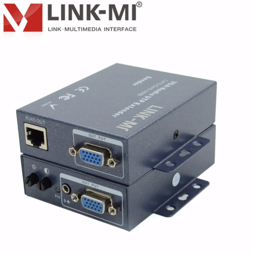 LINK-MI LM-102TR VGA аудиоудлинитель с RJ45 Порты и разъёмы местных Регулируемый 200 м по CAT5/UTP-STP кабель переноски компьютера, для мужчин/женский 15-pin HD