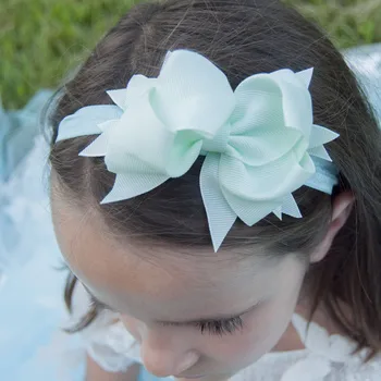 

16PCS Grosgrain ribbon Bow with Headband Boutique Hair Accessories bowknot headband Birthday Gift Photo Prop