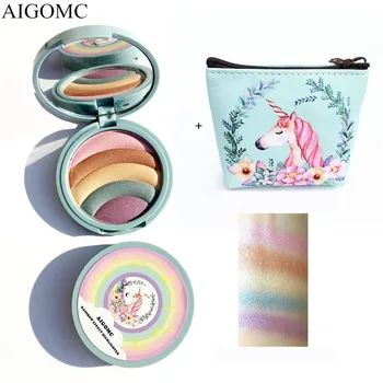 

AIGOMC Unicorn Glow Kit Highlighter 5 Colors Highlighter Palette Face Contour Rainbow Highlighter With cosmetic bag Makeup Set