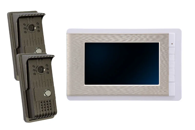 

7 Inch Wired Intercom Video Door Phone With 2 Outdoor Camera