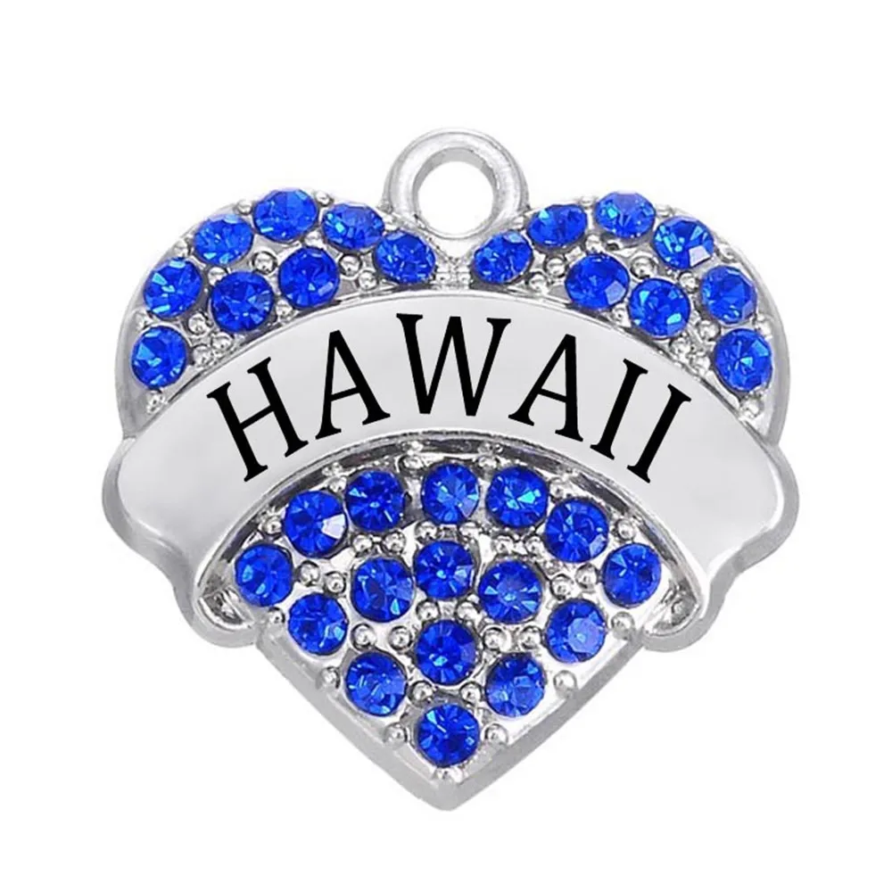 Fashion & Wholesale Rhinestone Crystal Stone Hawaii Pave Heart Charm Diy Jewelry Making-in ...