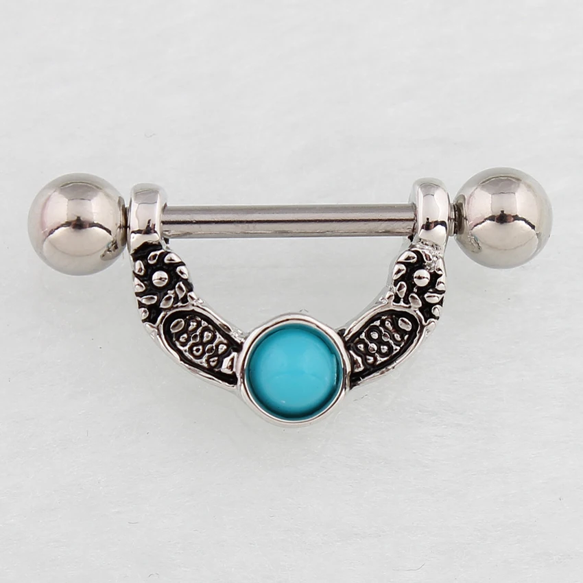 Retail 2 Pieces/lot Woman Nipple Ring Body Piercing Jewelry 14g 316l