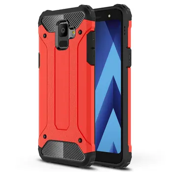 

50pcs/lot Shockproof Case For Galaxy A6 Plus 2018 Detachable Armor Dual Layer Hard Gel Cover For Samsung Galaxy A6 2018