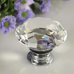 1 мм шт. 30 мм Diamond прозрачного хрусталя стекло двери тянуть фурнитура для шкафа, для ящика аксессуар ручка винт Лидер продаж по всему миру