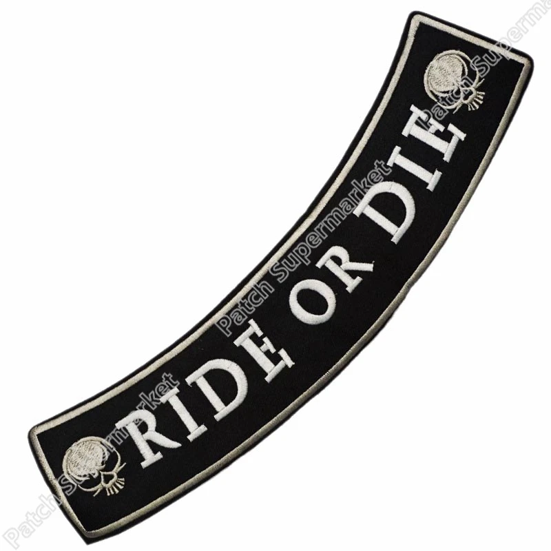 12 &quotXL RIDE OR DIE DEATH SKULL нижний рокер военный мотоцикл клуб байкерские ретро эмо