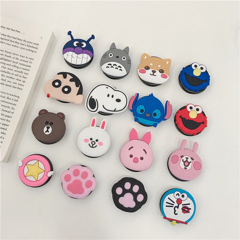 

Universal mobile phone bracket Cute 3D Animal Cartoon Phone Expanding Stand Finger Holder rabbit bear phone holder Stand