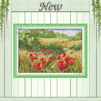 

Beautiful Flowers scenery patterns counted print on canvas DMC 14CT 11CT DIY Cross Stitch chinese Embroider kits Needlework Sets